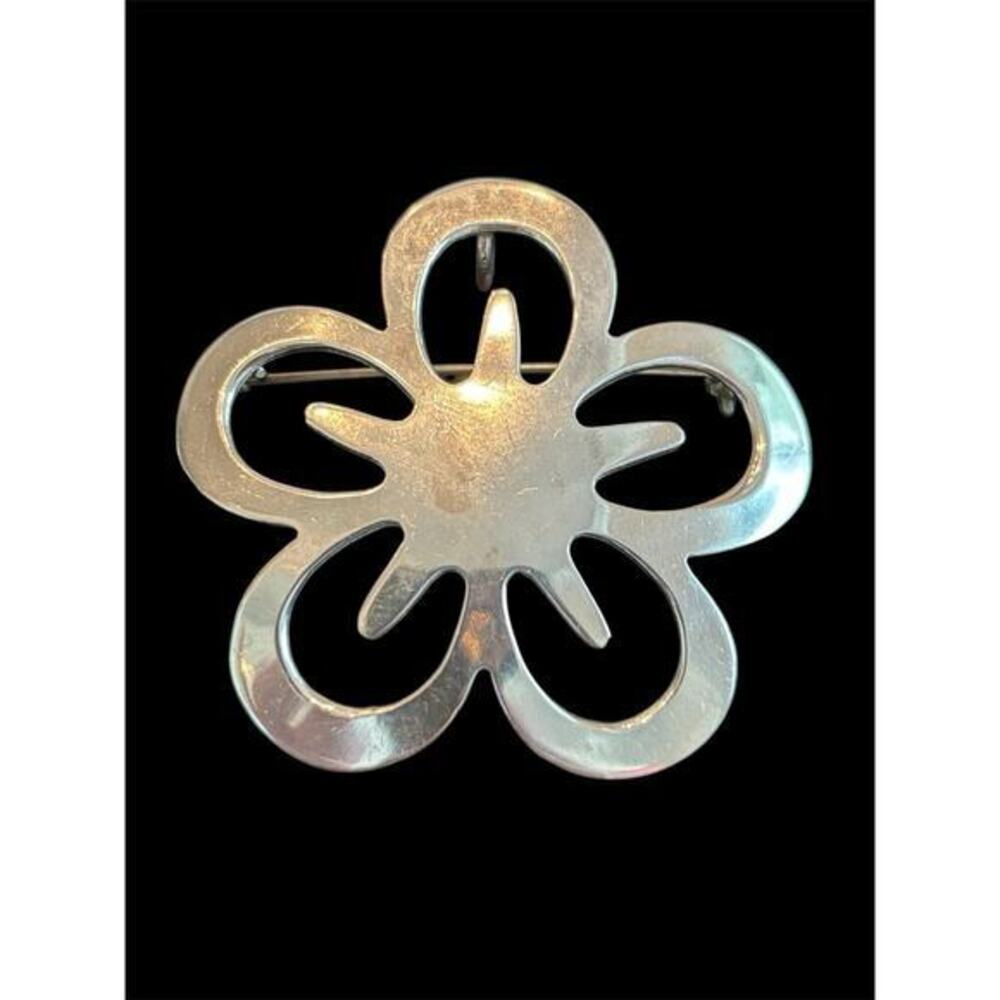 Sterling Silver Modernist Statement Flower Convertible Pendant Brooch 15.51g 925